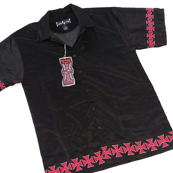 NWT Steve & Barry Iron Cross Club Lounge Shirt S - Picture 1 of 4